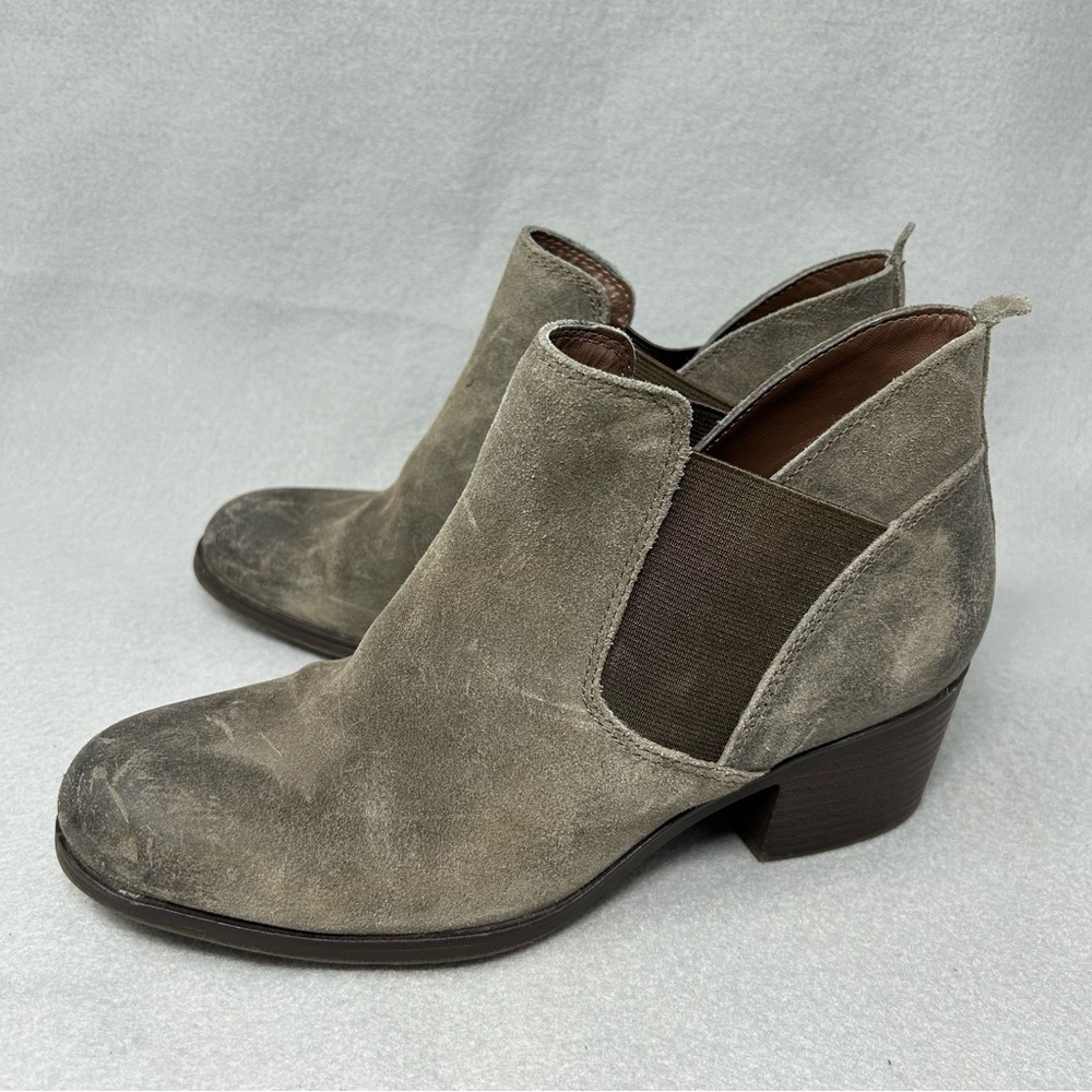 Rockport Womens Danii Chelsea Leather Ankle Boots Burnished Leather Gray Size 8